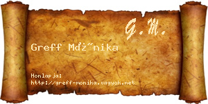Greff Mónika névjegykártya